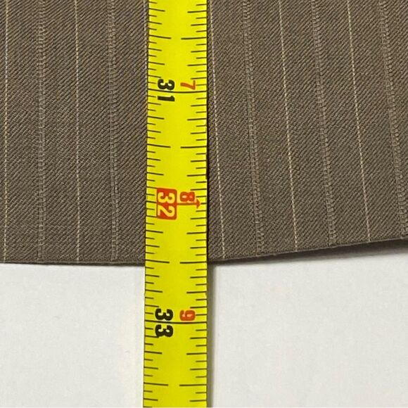 Andrew Fezza 100% Wool Brown Pinstriped Blazer Men's Size 46 R - Picture 5 of 10
